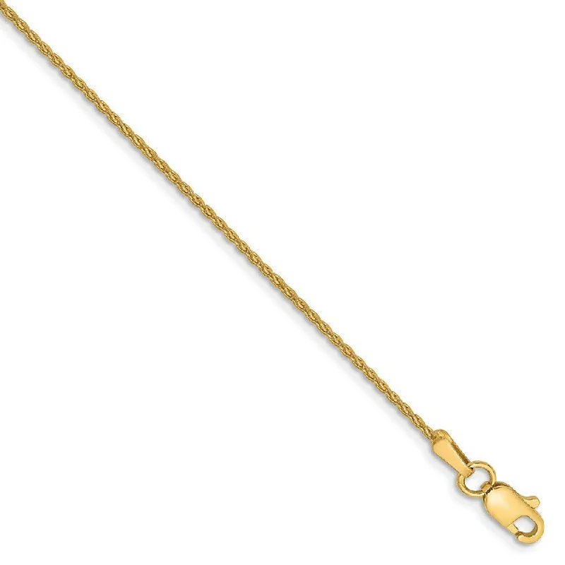 Timeless Jewelry, Timeless Savings – Don't Wait 1.2mm, 14k Yellow Gold, Solid Parisian Wheat Chain Anklet Timeless Jewelry, Timeless Savings – Don't Wait 1.2mm, 14k Yellow Gold, Solid Parisian Wheat Chain Anklet