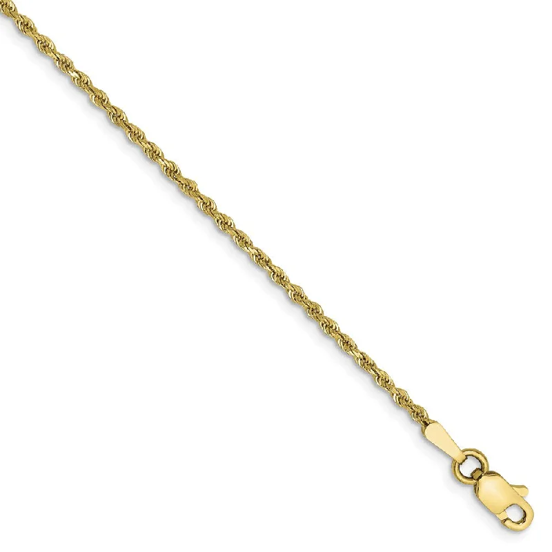 Dainty And Elegant Jewelry Now At Reduced Prices 1.5mm, 10k Yellow Gold Diamond Cut Solid Rope Chain Anklet or Bracelet Dainty And Elegant Jewelry Now At Reduced Prices 1.5mm, 10k Yellow Gold Diamond Cut Solid Rope Chain Anklet or Bracelet