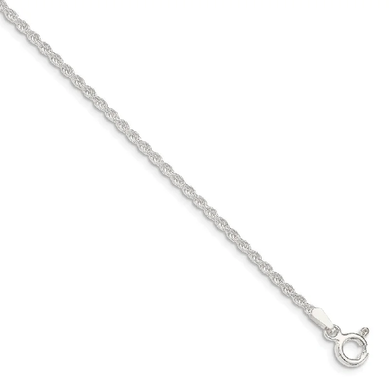 Elegant Necklaces And Bracelets At Limited-Time Offers 1.75mm Sterling Silver Classic Solid Rope Chain Anklet Elegant Necklaces And Bracelets At Limited-Time Offers 1.75mm Sterling Silver Classic Solid Rope Chain Anklet