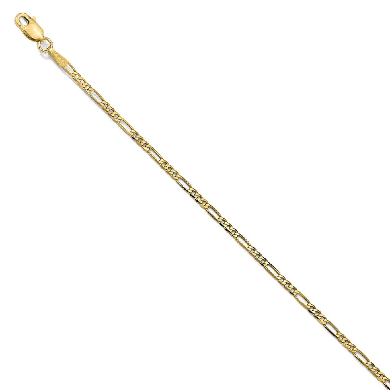 Shop Elegant Jewelry At Unbeatable Prices 14k Yellow Gold 1.8mm Flat Figaro Chain Anklet Shop Elegant Jewelry At Unbeatable Prices 14k Yellow Gold 1.8mm Flat Figaro Chain Anklet