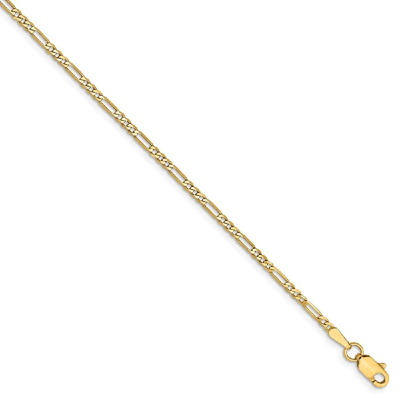 Grab Your Dream Jewelry At The Lowest Prices 14k Yellow Gold 1.8mm Flat Figaro Chain Bracelet or Anklet, 9 Inch Grab Your Dream Jewelry At The Lowest Prices 14k Yellow Gold 1.8mm Flat Figaro Chain Bracelet or Anklet, 9 Inch