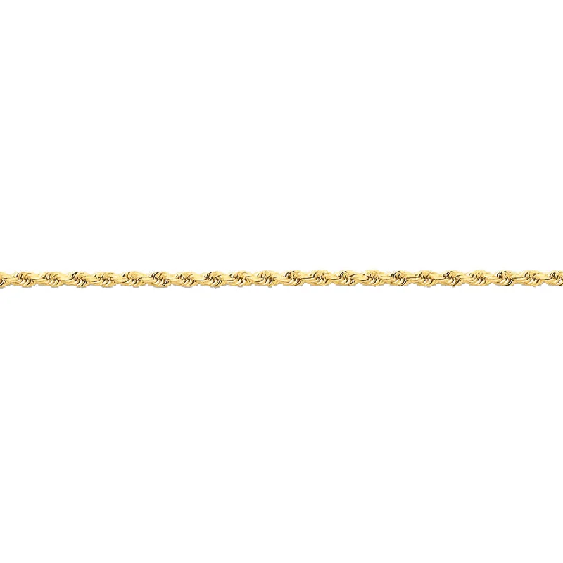 Trendy And Classic Jewelry Now At Reduced Prices 14k Yellow Gold 2.25mm Diamond Cut Solid Rope Chain Anklet Trendy And Classic Jewelry Now At Reduced Prices 14k Yellow Gold 2.25mm Diamond Cut Solid Rope Chain Anklet