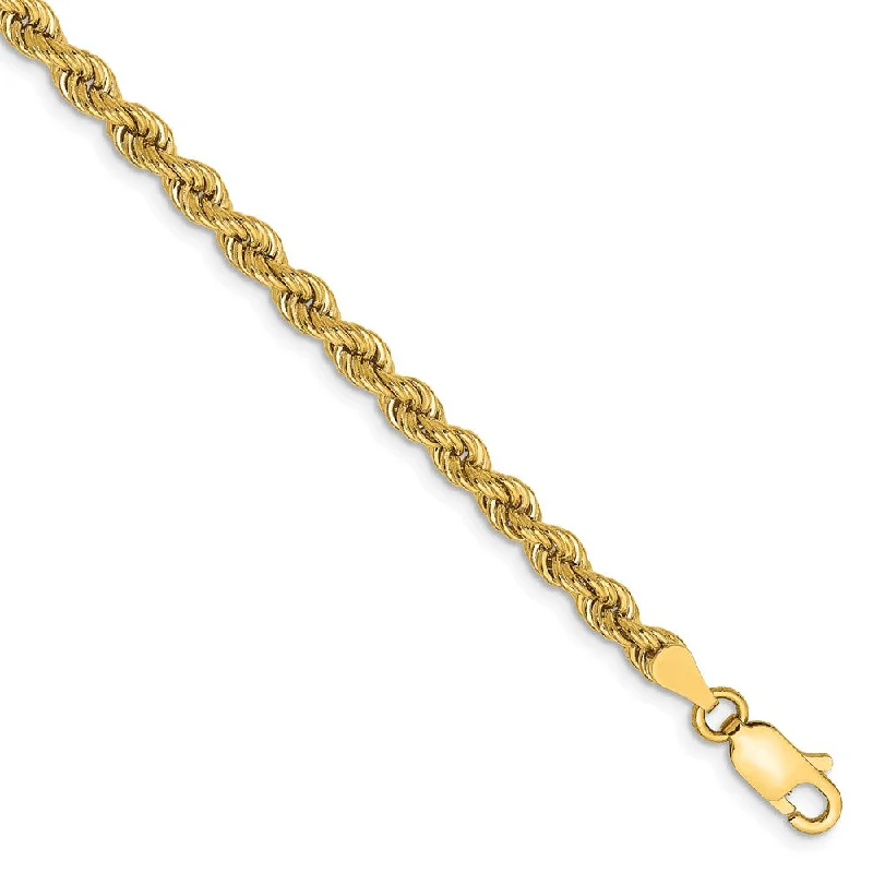 Elegant Rose Gold Jewelry For A Stylish Touch 14k Yellow Gold 3.65mm Solid Rope Chain Bracelet or Anklet, 9 Inch Elegant Rose Gold Jewelry For A Stylish Touch 14k Yellow Gold 3.65mm Solid Rope Chain Bracelet or Anklet, 9 Inch