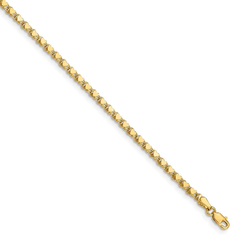 Unmissable Deals On Handmade Jewelry Collections 14k Yellow Gold 3mm Double-Sided Heart Anklet, 10 Inch Unmissable Deals On Handmade Jewelry Collections 14k Yellow Gold 3mm Double-Sided Heart Anklet, 10 Inch