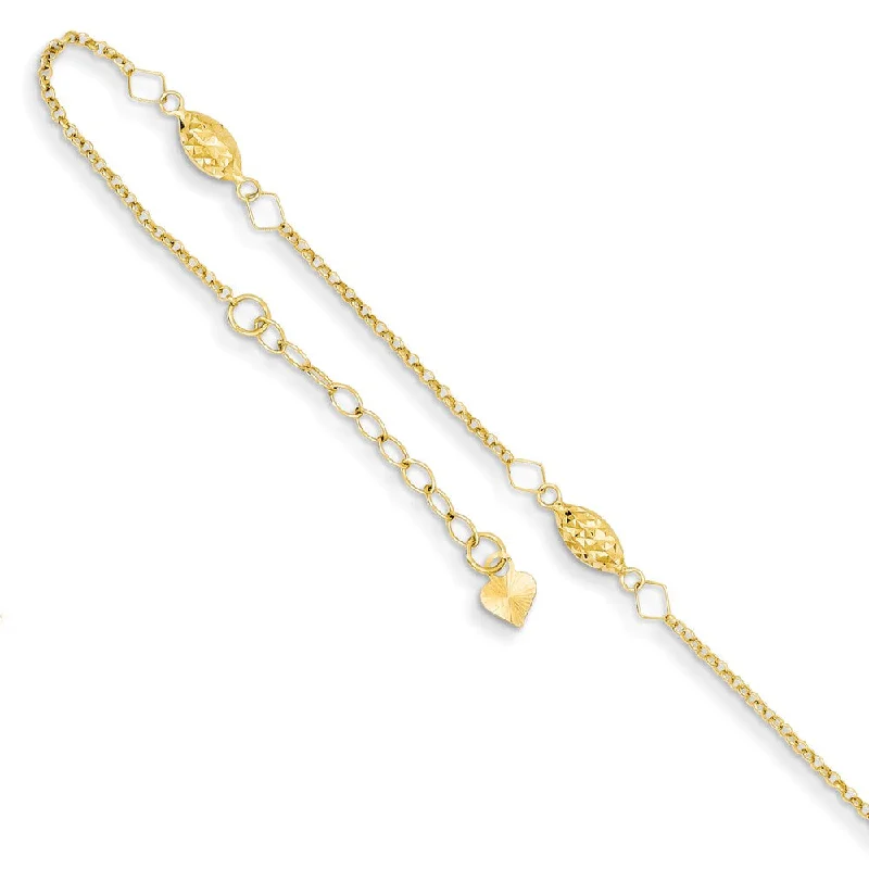 Exclusive Jewelry Sale – Limited-Time Discounts 14k Yellow Gold Diamond-Cut Puffed Rice Beads Anklet, 9-10 Inch Exclusive Jewelry Sale – Limited-Time Discounts 14k Yellow Gold Diamond-Cut Puffed Rice Beads Anklet, 9-10 Inch