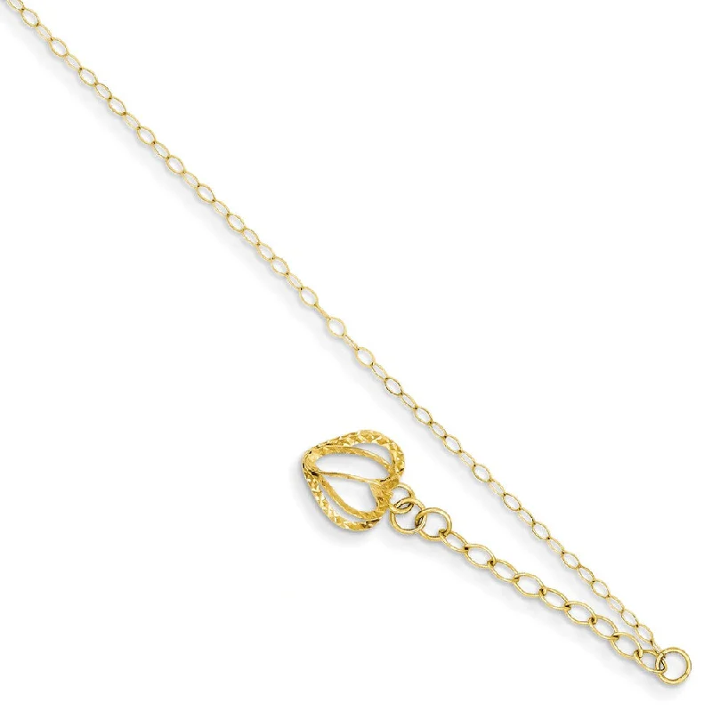 Unmissable Jewelry Discounts – Elevate Your Look For Less 14k Yellow Gold Oval Link Anklet with Open Heart Cage Charm, 9-10 Inch Unmissable Jewelry Discounts – Elevate Your Look For Less 14k Yellow Gold Oval Link Anklet with Open Heart Cage Charm, 9-10 Inch