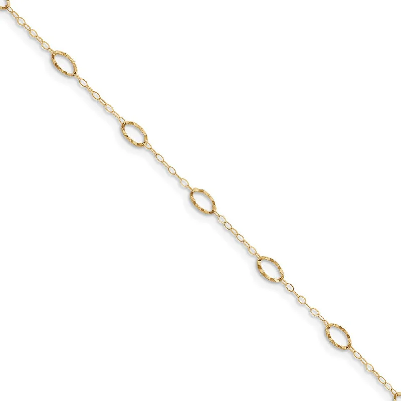 Waterproof Stainless Steel Jewelry For Lasting Beauty 14k Yellow Gold Oval Shapes Anklet, 9-10 Inch Waterproof Stainless Steel Jewelry For Lasting Beauty 14k Yellow Gold Oval Shapes Anklet, 9-10 Inch