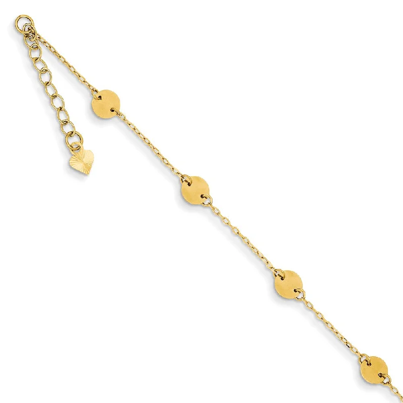 Affordable Glamour – Premium Jewelry At Special Prices 14k Yellow Gold Polished Disc Anklet, 9 Inch Affordable Glamour – Premium Jewelry At Special Prices 14k Yellow Gold Polished Disc Anklet, 9 Inch
