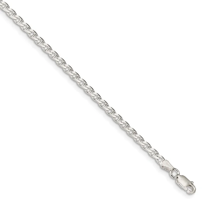 Premium Diamond Jewelry At Once-In-A-Lifetime Discounts 3.1mm Sterling Silver Solid Flat Cuban Anchor Chain Anklet Premium Diamond Jewelry At Once-In-A-Lifetime Discounts 3.1mm Sterling Silver Solid Flat Cuban Anchor Chain Anklet
