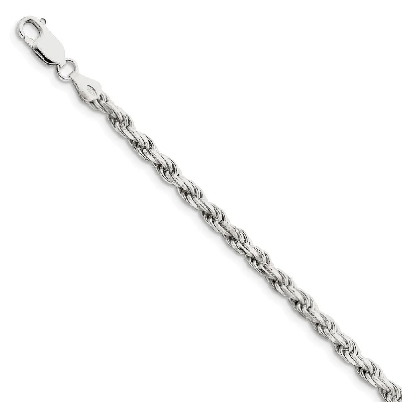 Unlock Unbeatable Jewelry Deals Before They’Re Gone 4.25mm Sterling Silver Diamond Cut Solid Rope Chain Anklet or Bracelet Unlock Unbeatable Jewelry Deals Before They’Re Gone 4.25mm Sterling Silver Diamond Cut Solid Rope Chain Anklet or Bracelet