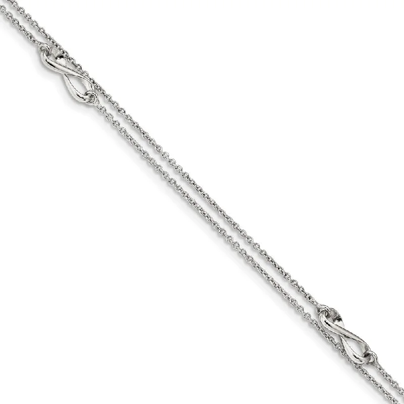 Get The Best Deals On Timeless Jewelry Pieces Rhodium-Plated Sterling Silver 2-Strand Infinity Anklet, 9-10 Inch Get The Best Deals On Timeless Jewelry Pieces Rhodium-Plated Sterling Silver 2-Strand Infinity Anklet, 9-10 Inch