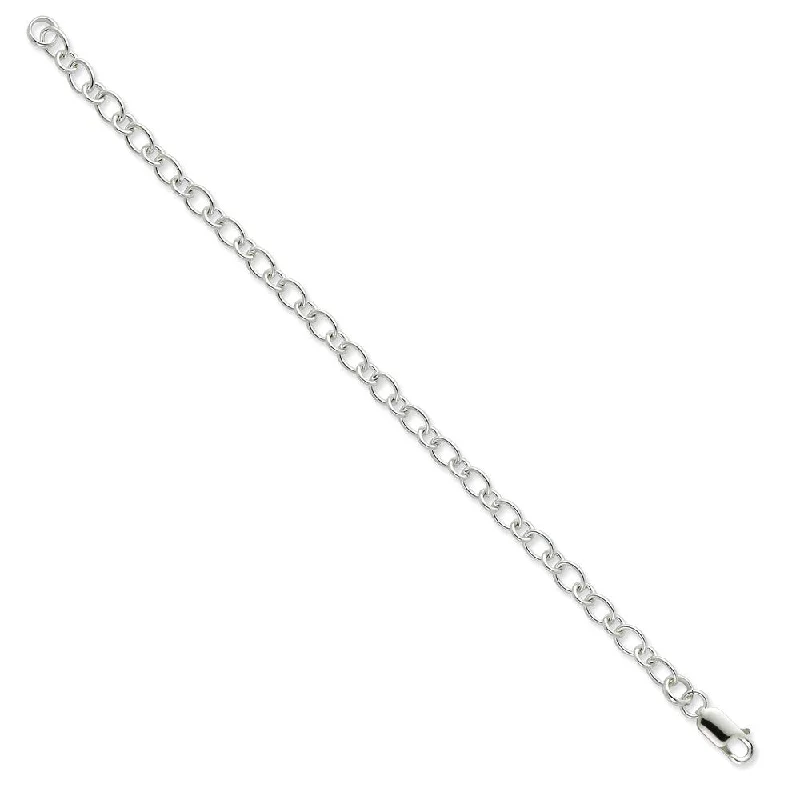 Customized Silver Jewelry For Unique Style Rhodium Plated Sterling Silver 5.2mm Solid Fancy Cable Anklet