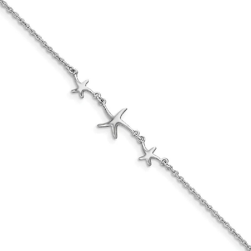 Exclusive Jewelry Offers – Sparkle For Less Rhodium-Plated Sterling Silver Three Sea Stars Anklet, 10-11 Inch Exclusive Jewelry Offers – Sparkle For Less Rhodium-Plated Sterling Silver Three Sea Stars Anklet, 10-11 Inch