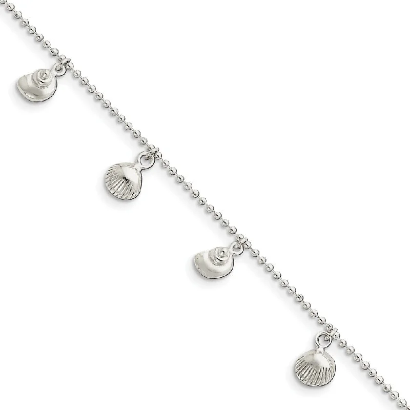 The Ultimate Jewelry Sale – Exclusive Styles At Great Prices Sterling Silver 1.5mm Bead Chain And Sea Shell Charm Anklet, 9-10 Inch The Ultimate Jewelry Sale – Exclusive Styles At Great Prices Sterling Silver 1.5mm Bead Chain And Sea Shell Charm Anklet, 9-10 Inch