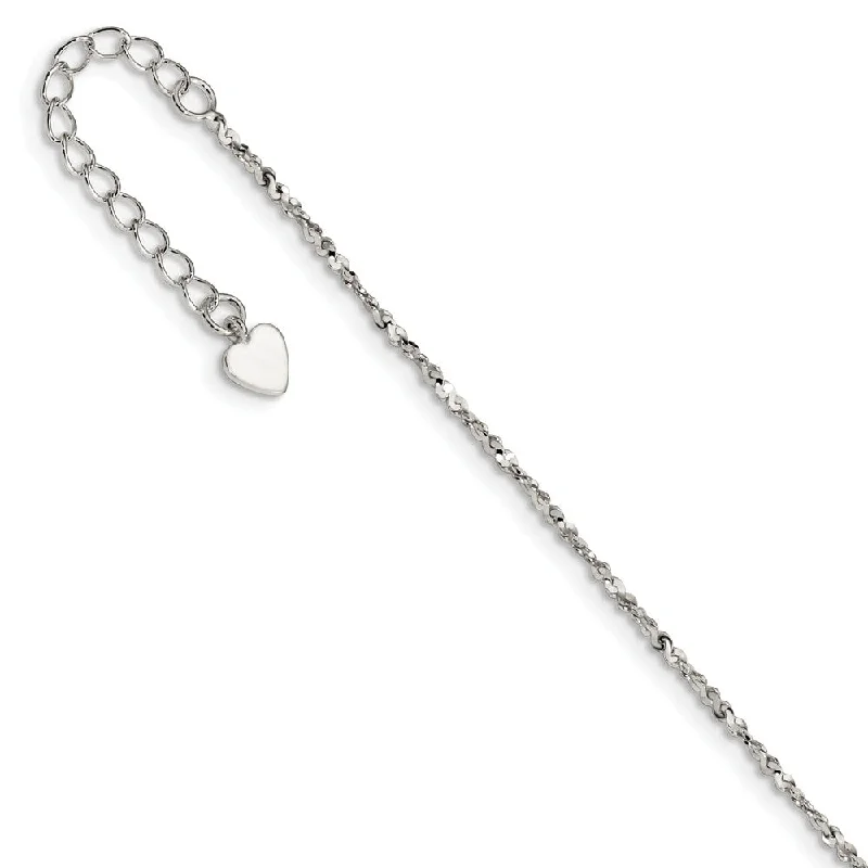 Fashion-Forward Jewelry At Incredible Prices Sterling Silver 1mm Twisted Serpentine Heart Anklet, 9-10.5 Inch Fashion-Forward Jewelry At Incredible Prices Sterling Silver 1mm Twisted Serpentine Heart Anklet, 9-10.5 Inch
