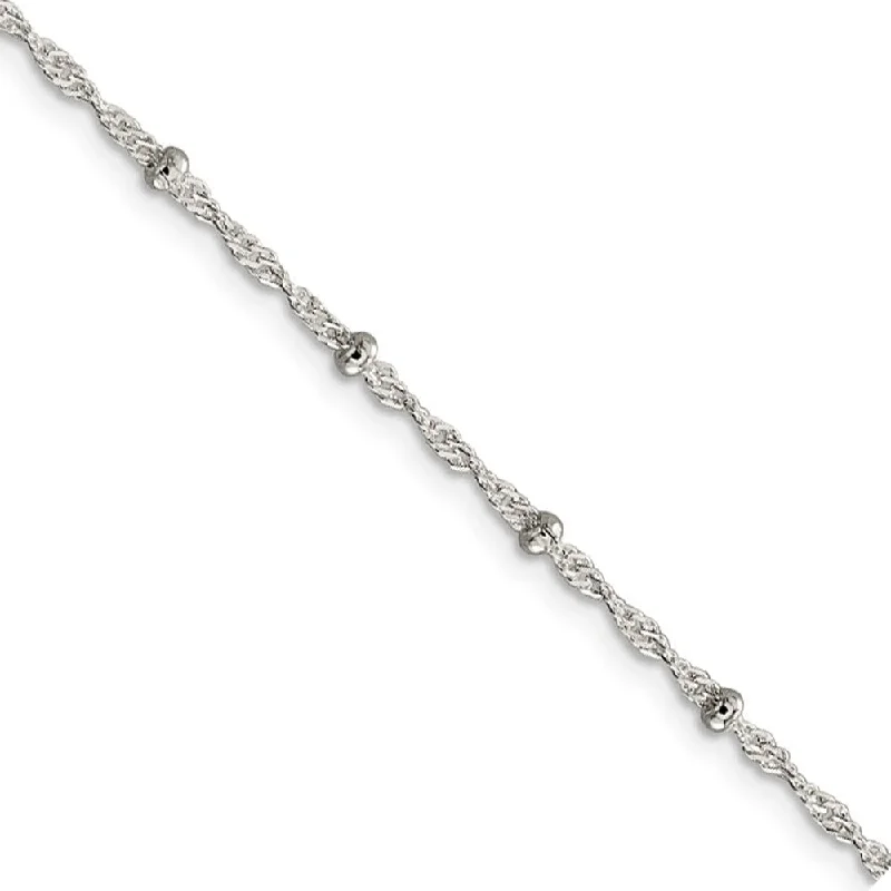 Trending Jewelry Styles Now At Limited-Time Discounts Sterling Silver 2.5mm Beaded Loose Rope Chain Anklet Trending Jewelry Styles Now At Limited-Time Discounts Sterling Silver 2.5mm Beaded Loose Rope Chain Anklet