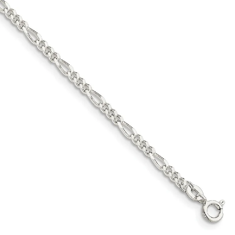 Grab Your Favorite Jewelry At The Lowest Prices Sterling Silver 2.5mm Solid Figaro Chain Anklet Grab Your Favorite Jewelry At The Lowest Prices Sterling Silver 2.5mm Solid Figaro Chain Anklet