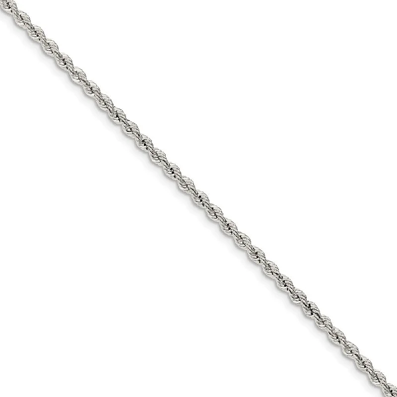 Bohemian-Inspired Jewelry For Free-Spirited Fashion Sterling Silver 2.5mm Solid Rope Chain Anklet Bohemian-Inspired Jewelry For Free-Spirited Fashion Sterling Silver 2.5mm Solid Rope Chain Anklet