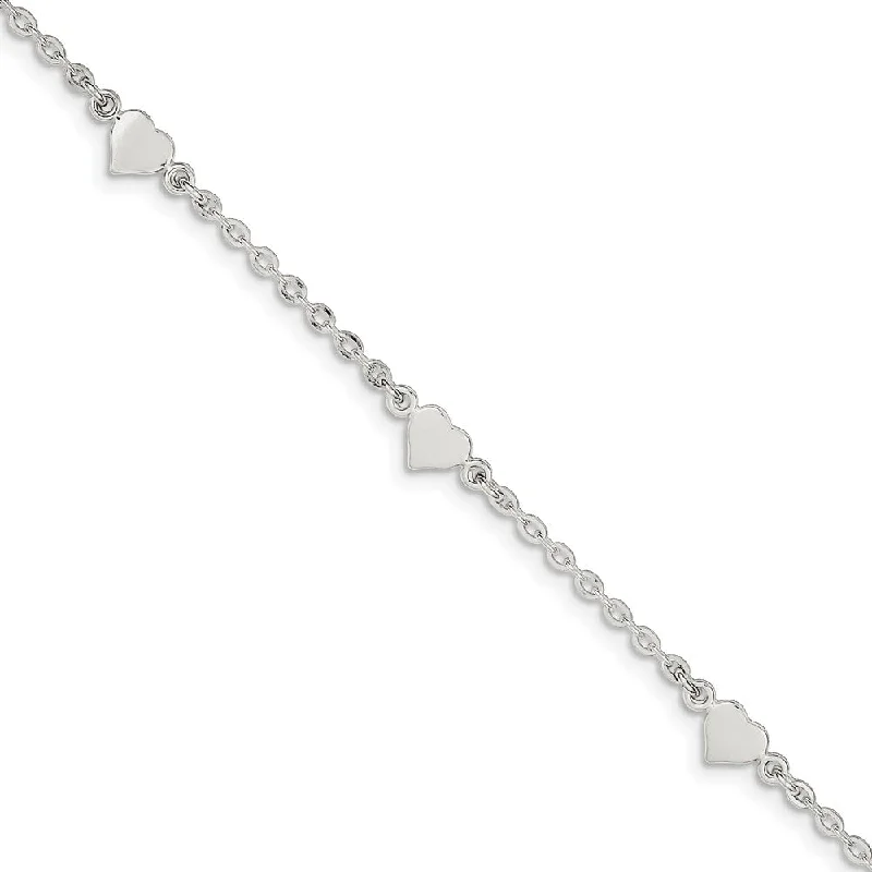 Exclusive Jewelry Offers – Shine For Less Sterling Silver 2mm Cable Chain And Solid Heart Charm Anklet, 9-10 In Exclusive Jewelry Offers – Shine For Less Sterling Silver 2mm Cable Chain And Solid Heart Charm Anklet, 9-10 In