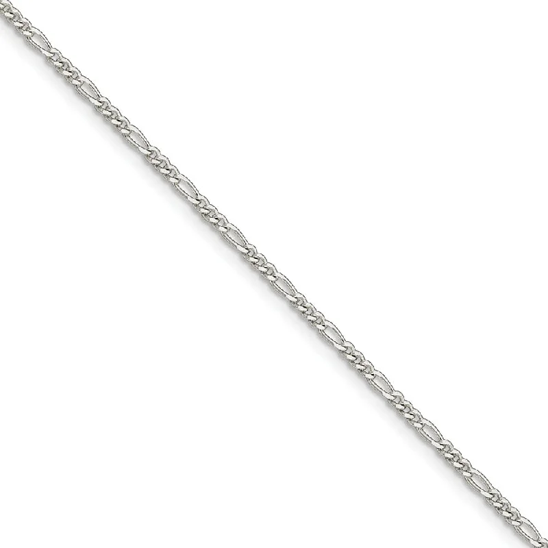 Fashion-Forward Geometric Jewelry For Contemporary Style Sterling Silver 2mm Diamond Cut and Polished Figaro Anklet, 9 Inch Fashion-Forward Geometric Jewelry For Contemporary Style Sterling Silver 2mm Diamond Cut and Polished Figaro Anklet, 9 Inch