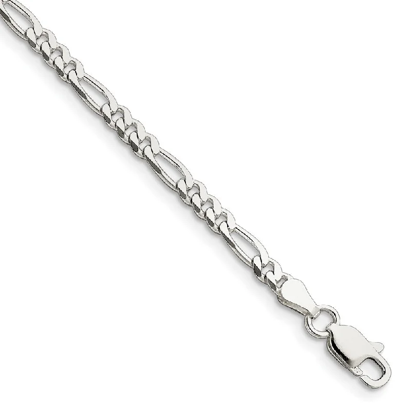 The Perfect Jewelry Piece At The Perfect Price Sterling Silver 3.5mm Solid Figaro Chain Bracelet or Anklet, 9 Inch The Perfect Jewelry Piece At The Perfect Price Sterling Silver 3.5mm Solid Figaro Chain Bracelet or Anklet, 9 Inch