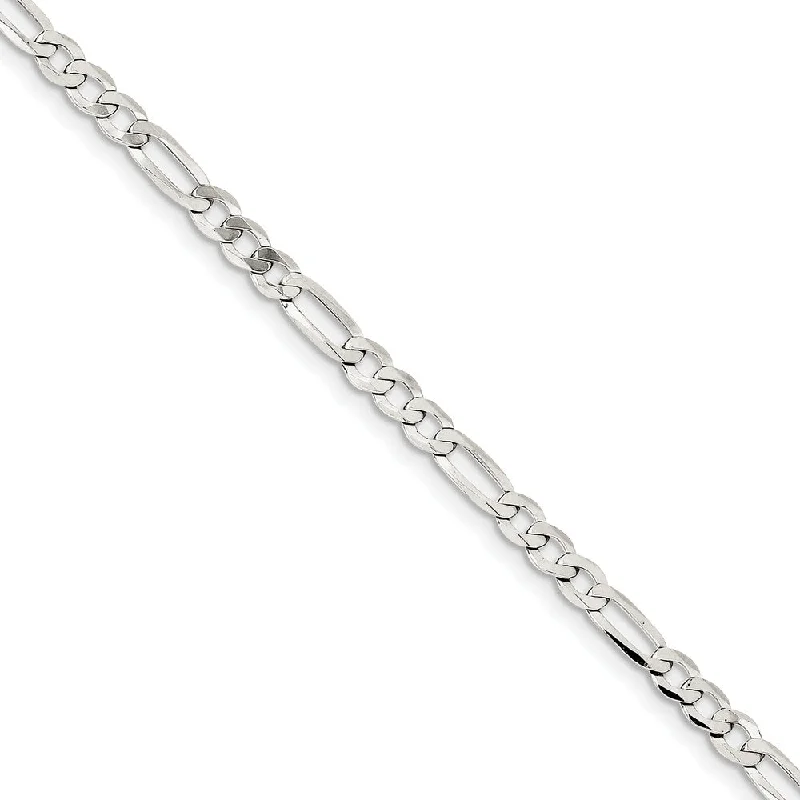 Grab Your Favorite Jewelry At The Lowest Prices Sterling Silver 4.5mm Flat Figaro Chain Bracelet And Anklet, 9 Inch Grab Your Favorite Jewelry At The Lowest Prices Sterling Silver 4.5mm Flat Figaro Chain Bracelet And Anklet, 9 Inch