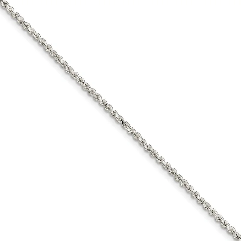 Seasonal Jewelry Sale – Upgrade Your Style Today Sterling Silver Adjustable Diamond-Cut Rope Anklet, 9 Inch