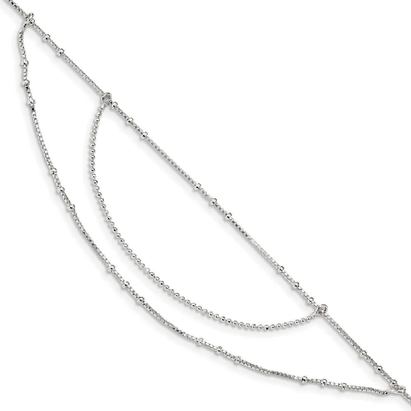 Upgrade Your Collection With Our Limited-Time Jewelry Sale Sterling Silver Beaded Box Chain Swag Anklet, 9-10 Inch Upgrade Your Collection With Our Limited-Time Jewelry Sale Sterling Silver Beaded Box Chain Swag Anklet, 9-10 Inch