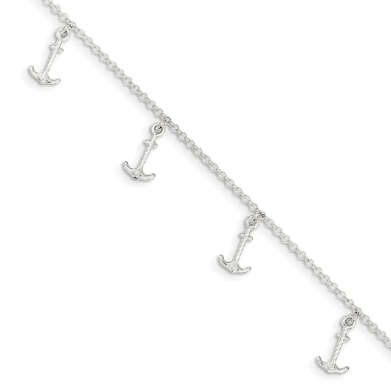 Elegant Designs, Unbeatable Discounts – Shop Jewelry Now Sterling Silver Dangling Anchors Adjustable Rolo Chain Anklet, 9 Inch Elegant Designs, Unbeatable Discounts – Shop Jewelry Now Sterling Silver Dangling Anchors Adjustable Rolo Chain Anklet, 9 Inch