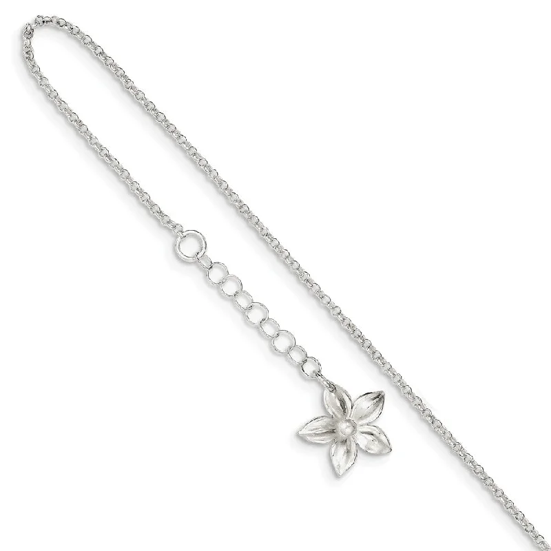 Handcrafted Jewelry Sale – Unique Designs At Low Prices Sterling Silver Five Petal Flower Adj. Cable Chain Anklet, 9 in Handcrafted Jewelry Sale – Unique Designs At Low Prices Sterling Silver Five Petal Flower Adj. Cable Chain Anklet, 9 in