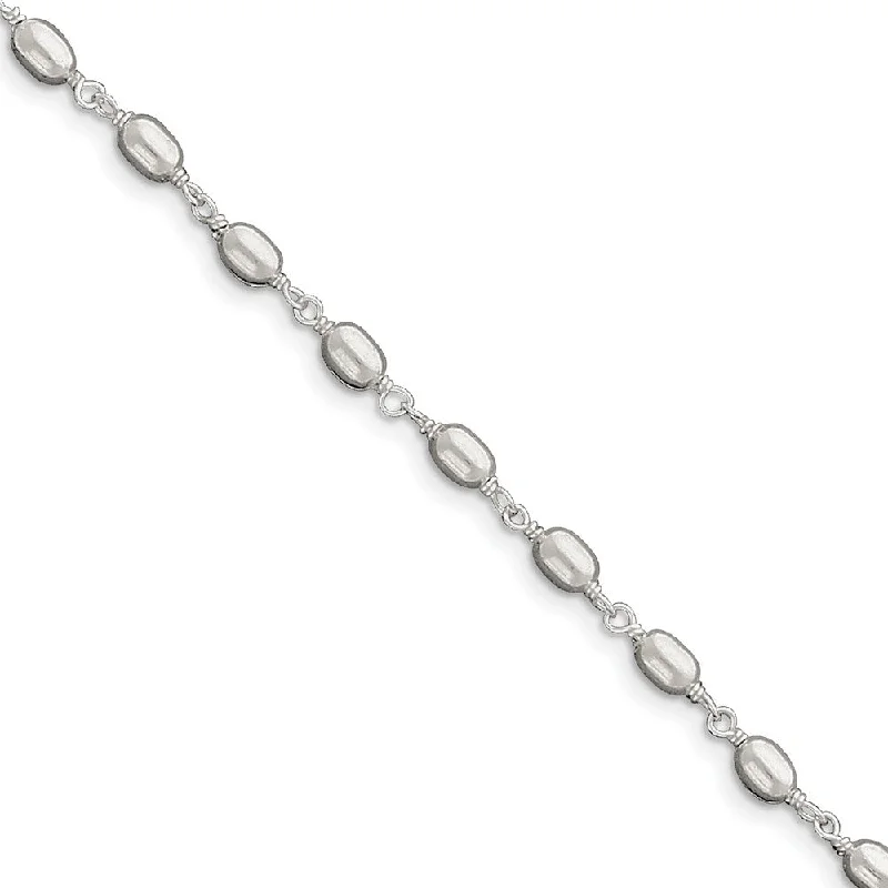 Exclusive Jewelry Bundles At Discounted Prices Sterling Silver High Polished Oval Bead Anklet, 10 Inch Exclusive Jewelry Bundles At Discounted Prices Sterling Silver High Polished Oval Bead Anklet, 10 Inch