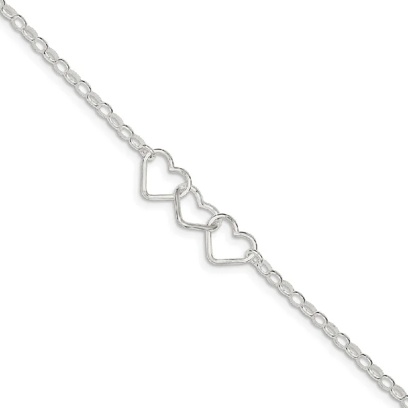 Clearance Sale On High-End Jewelry Collections Sterling Silver interlocking Hearts Anklet, 9 Inch Clearance Sale On High-End Jewelry Collections Sterling Silver interlocking Hearts Anklet, 9 Inch