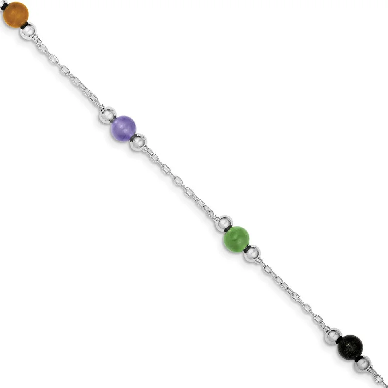 Buy More, Save More On Stunning Jewelry Designs Sterling Silver Multi-Color Jade, 9 Inch Beaded Anklet Buy More, Save More On Stunning Jewelry Designs Sterling Silver Multi-Color Jade, 9 Inch Beaded Anklet