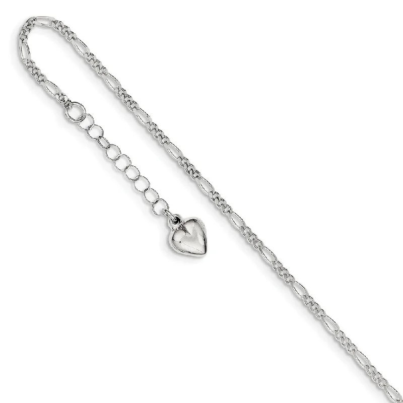 Personalized Jewelry Sale – Meaningful Gifts At Great Prices Sterling Silver Polished Heart Adjustable Figaro Chain Anklet, 9 Inch Personalized Jewelry Sale – Meaningful Gifts At Great Prices Sterling Silver Polished Heart Adjustable Figaro Chain Anklet, 9 Inch
