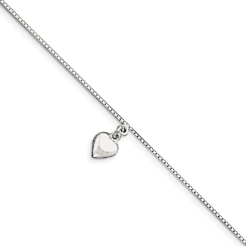 Huge Savings On Timeless Jewelry Collections Sterling Silver Puffed Heart Anklet, 10 Inch Huge Savings On Timeless Jewelry Collections Sterling Silver Puffed Heart Anklet, 10 Inch