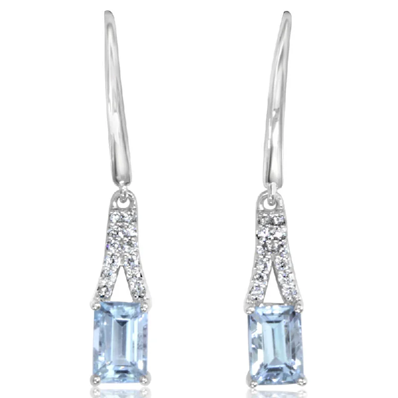 Stunning Jewelry At A Fraction Of The Price 14K White Gold Aquamarine/Diamond Earrings Stunning Jewelry At A Fraction Of The Price 14K White Gold Aquamarine/Diamond Earrings