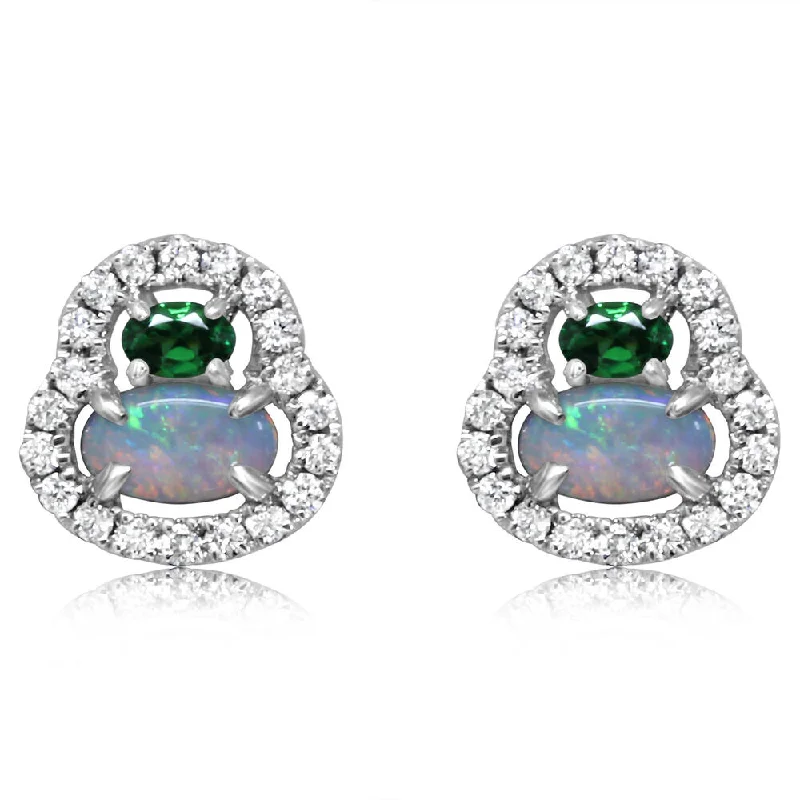 Shine In Style – Shop Jewelry Discounts Today 14K White Gold Australian Opal/Tsavorite/Diamond Earrings Shine In Style – Shop Jewelry Discounts Today 14K White Gold Australian Opal/Tsavorite/Diamond Earrings