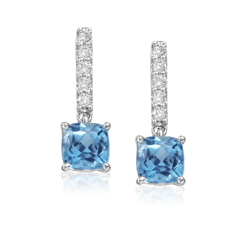 Don't Miss Our Biggest Jewelry Sale Of The Season 14K White Gold Blue Topaz/Diamond Earrings Don't Miss Our Biggest Jewelry Sale Of The Season 14K White Gold Blue Topaz/Diamond Earrings