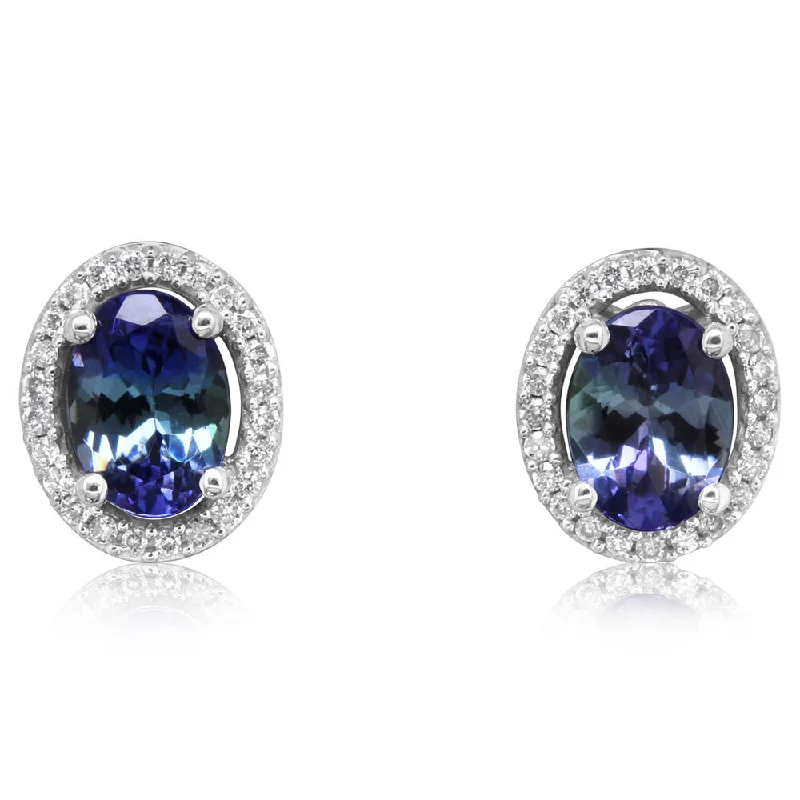 Stunning Jewelry Pieces At The Lowest Prices Ever 14K White Gold Peacock Tanzanite/Diamond Earrings Stunning Jewelry Pieces At The Lowest Prices Ever 14K White Gold Peacock Tanzanite/Diamond Earrings