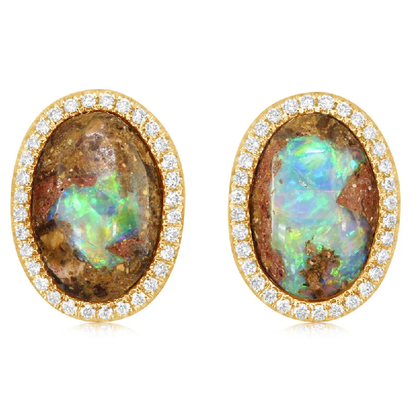 The Perfect Accessory For Less – Jewelry Sale Live 14K Yellow Gold Australian Boulder Opal/Diamond Earrings The Perfect Accessory For Less – Jewelry Sale Live 14K Yellow Gold Australian Boulder Opal/Diamond Earrings