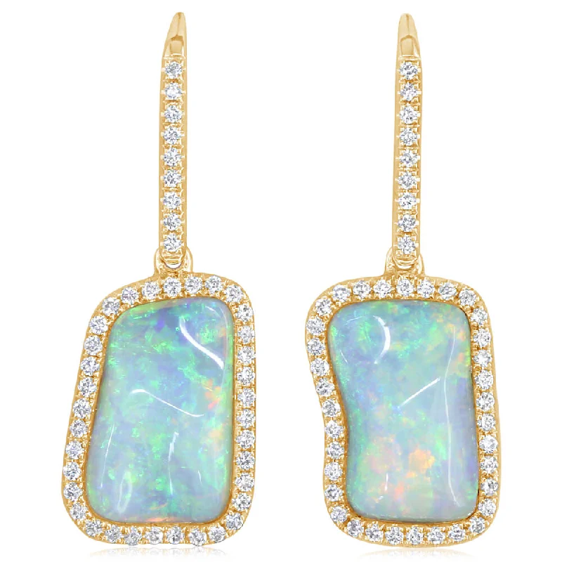 Upgrade Your Collection With Our Limited-Time Jewelry Sale 14K Yellow Gold Australian Opal/Diamond Earrings Upgrade Your Collection With Our Limited-Time Jewelry Sale 14K Yellow Gold Australian Opal/Diamond Earrings