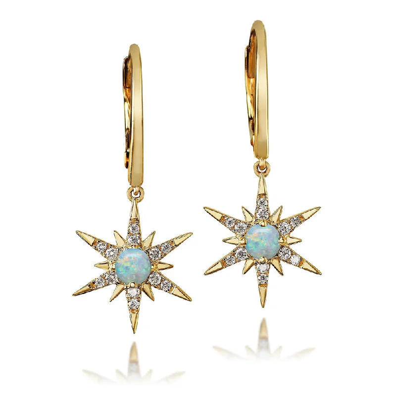 Buy More, Save More On Stunning Jewelry Pieces 14K Yellow Gold Australian Opal/Diamond Star Earrings Buy More, Save More On Stunning Jewelry Pieces 14K Yellow Gold Australian Opal/Diamond Star Earrings