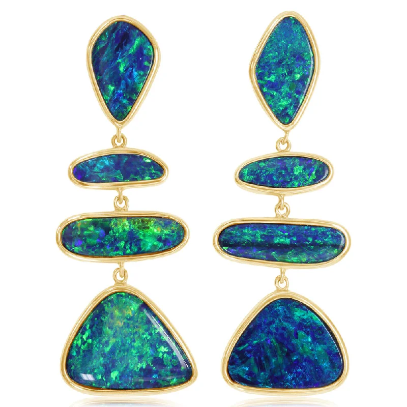 Luxury Meets Affordability – Jewelry Sale Now Live 14K Yellow Gold Australian Opal Doublet Earrings Luxury Meets Affordability – Jewelry Sale Now Live 14K Yellow Gold Australian Opal Doublet Earrings