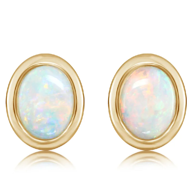 Get Ready To Sparkle – Special Jewelry Discounts 14K Yellow Gold Australian Opal Earrings Get Ready To Sparkle – Special Jewelry Discounts 14K Yellow Gold Australian Opal Earrings