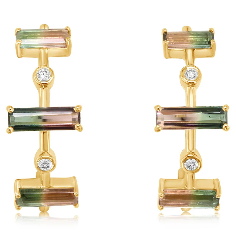 Dazzle With Discounts – Shop Jewelry On Sale 14K Yellow Gold Bi-Color Tourmaline/Diamond Earrings Dazzle With Discounts – Shop Jewelry On Sale 14K Yellow Gold Bi-Color Tourmaline/Diamond Earrings