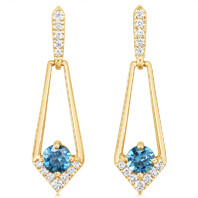 Dazzling Deals On Necklaces, Bracelets, And More 14K Yellow Gold Blue Zircon/Diamond Earrings Dazzling Deals On Necklaces, Bracelets, And More 14K Yellow Gold Blue Zircon/Diamond Earrings