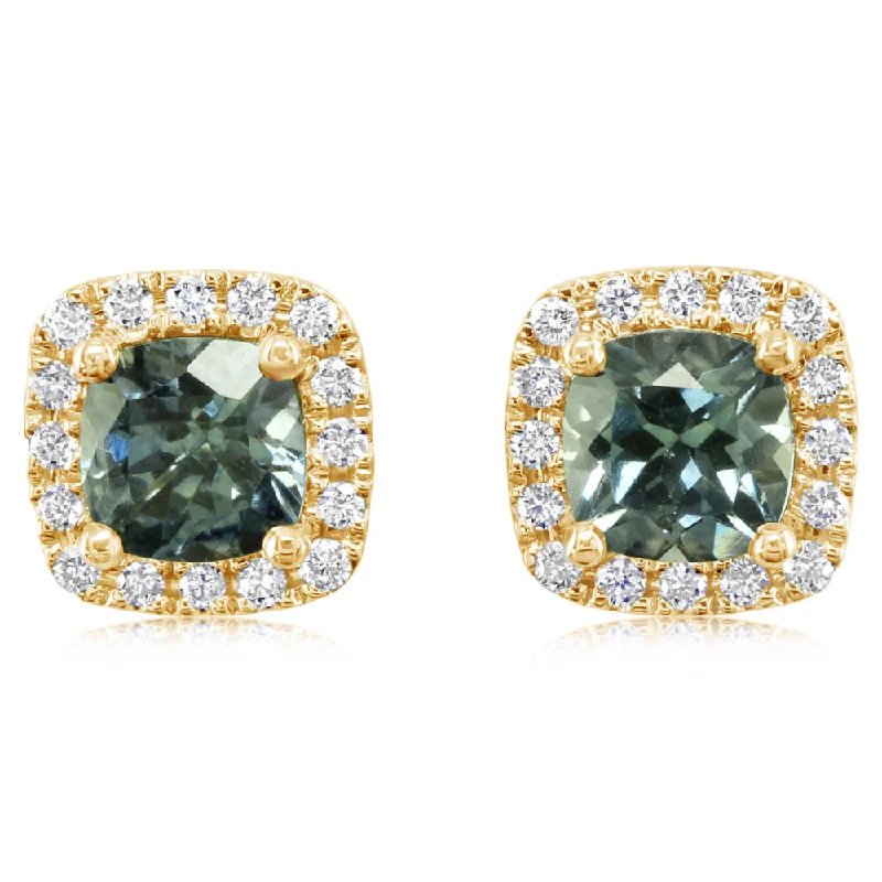 Your Perfect Accessory At The Perfect Price 14K Yellow Gold Montana Sapphire/Diamond Earrings Your Perfect Accessory At The Perfect Price 14K Yellow Gold Montana Sapphire/Diamond Earrings