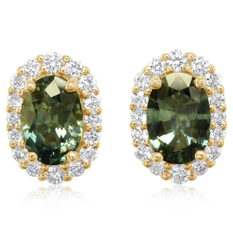 Big Savings On Your Favorite Jewelry Pieces 14K Yellow Gold Montana Sapphire/Diamond Earrings Big Savings On Your Favorite Jewelry Pieces 14K Yellow Gold Montana Sapphire/Diamond Earrings