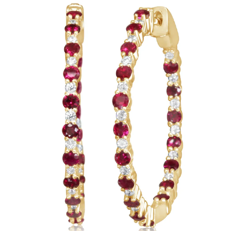 Premium Jewelry At Promotional Prices – Shine Today 14K Yellow Gold Ruby/Diamond Earrings Premium Jewelry At Promotional Prices – Shine Today 14K Yellow Gold Ruby/Diamond Earrings