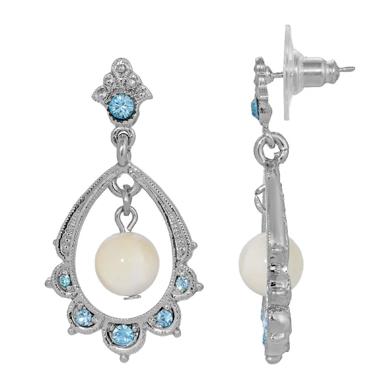Special Offers On Handcrafted And Designer Jewelry 1928 Jewelry Aquamarine Crystal Mother Of Pearl Oval Post Drop Earrings Special Offers On Handcrafted And Designer Jewelry 1928 Jewelry Aquamarine Crystal Mother Of Pearl Oval Post Drop Earrings